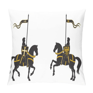 Personality  Silhouettes Of Two Knights Pillow Covers