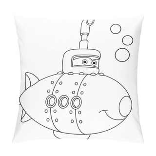Personality  Coloring Page With Submarine Ship Pillow Covers