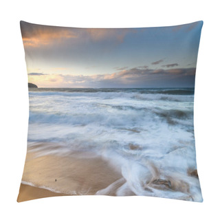 Personality  Winter Sunrise Seascape With Large Swell From Killcare Beach On The Central Coast, NSW, Australia. Pillow Covers