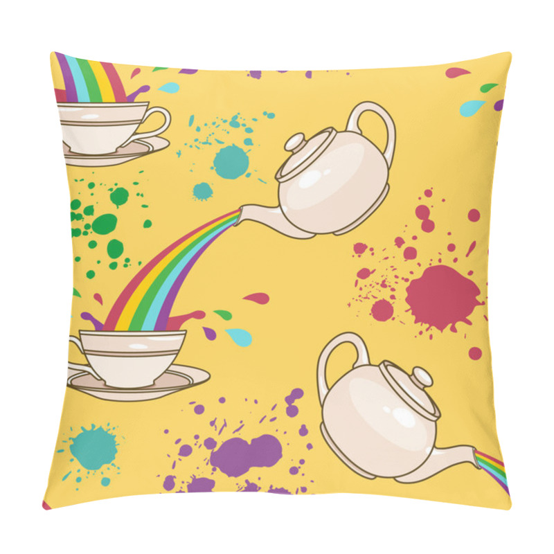 Personality  Rainbow Tea Splash Pattern Pillow Covers