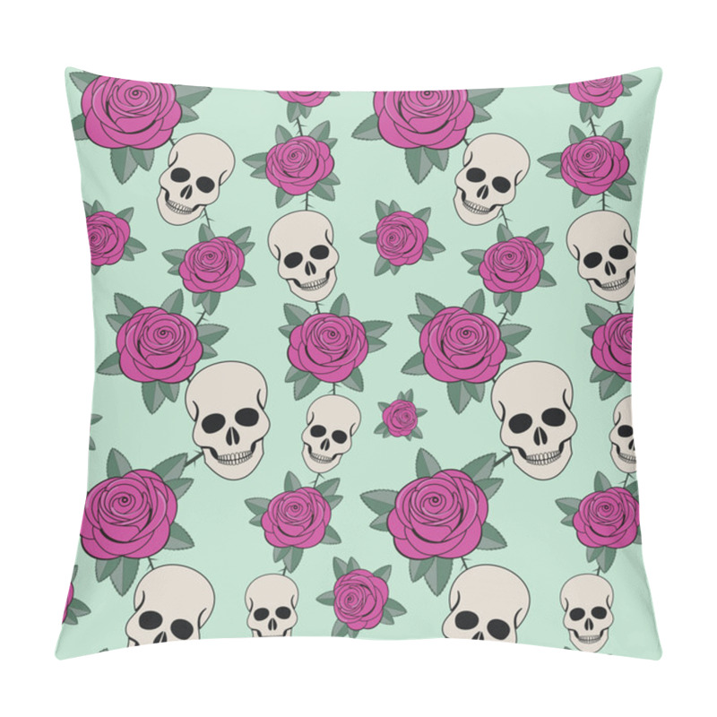 Personality  Skulls and roses, Colorful Day of the Dead card pillow covers