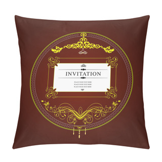 Personality  Wedding Or Valentine`s Day Vintage Style Card Illustrati Pillow Covers