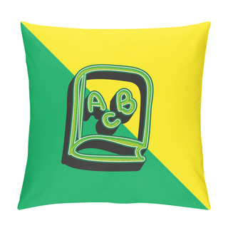 Personality  ABC Educational Book Green And Yellow Modern 3d Vector Icon Logo Pillow Covers