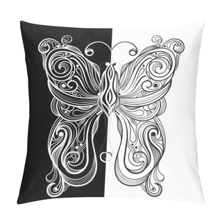 Personality  Vector Monochrome Butterfly Pillow Covers