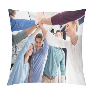 Personality  Businesspeople Giving Highfive Pillow Covers