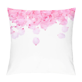 Personality  Pink Rose Petals On White Background Pillow Covers