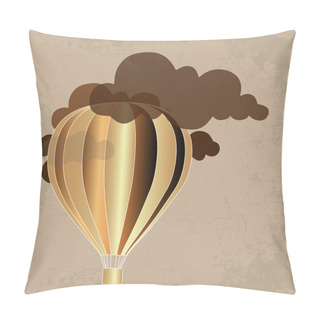 Personality  Retro Hot Air Balloon Sky Background Pillow Covers