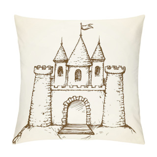Personality  Castle. Vector Drawing Pillow Covers