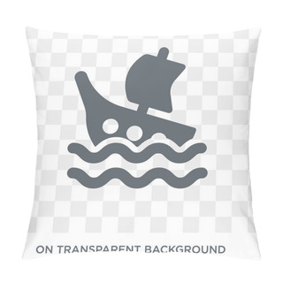 Personality  Shipwreck Icon. Trendy Flat Vector Shipwreck Icon On Transparent Background From Fairy Tale Collection. High Quality Filled Shipwreck Symbol Use For Web And Mobile Pillow Covers