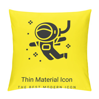 Personality  Astronaut Minimal Bright Yellow Material Icon Pillow Covers