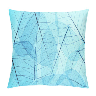 Personality  Blue Skeleton Leaves Pillow Covers