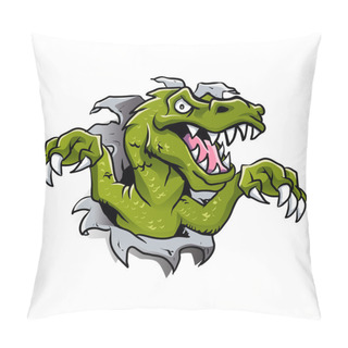 Personality  Cartoon Dinosaur Ripping Through A Wall Pillow Covers