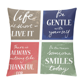 Personality  4 Hand Written Inspirational  Words Pillow Covers