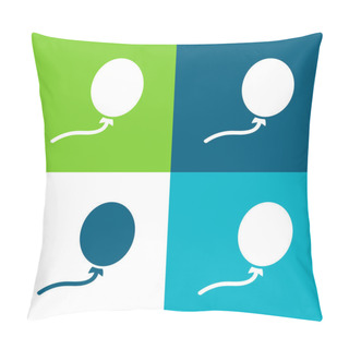 Personality  Balloon Black Oval Shape Flat Four Color Minimal Icon Set Pillow Covers