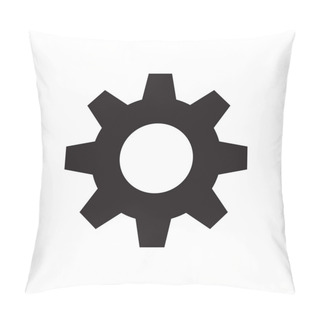 Personality  Gear Setting Flat Symbol Isolated Vector Icon Illustration Pillow Covers