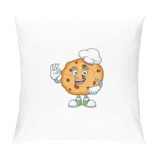 Personality  Chocolate Chips Cookies Cartoon Character In A Chef Dress And White Hat Pillow Covers