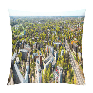 Personality  Pardaugava. Panoramic View Of Riga City Neighbourhood. Latvia Pillow Covers