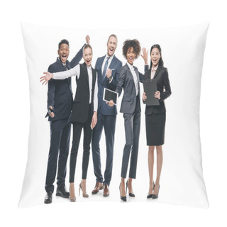 Personality  Group Of Multiethnic Businesspeople Pillow Covers