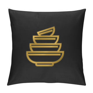 Personality  Bowls Gold Plated Metalic Icon Or Logo Vector Pillow Covers