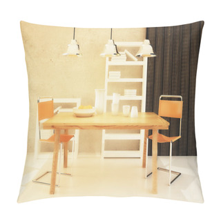 Personality  Dining Table And Chairs In Room Pillow Covers