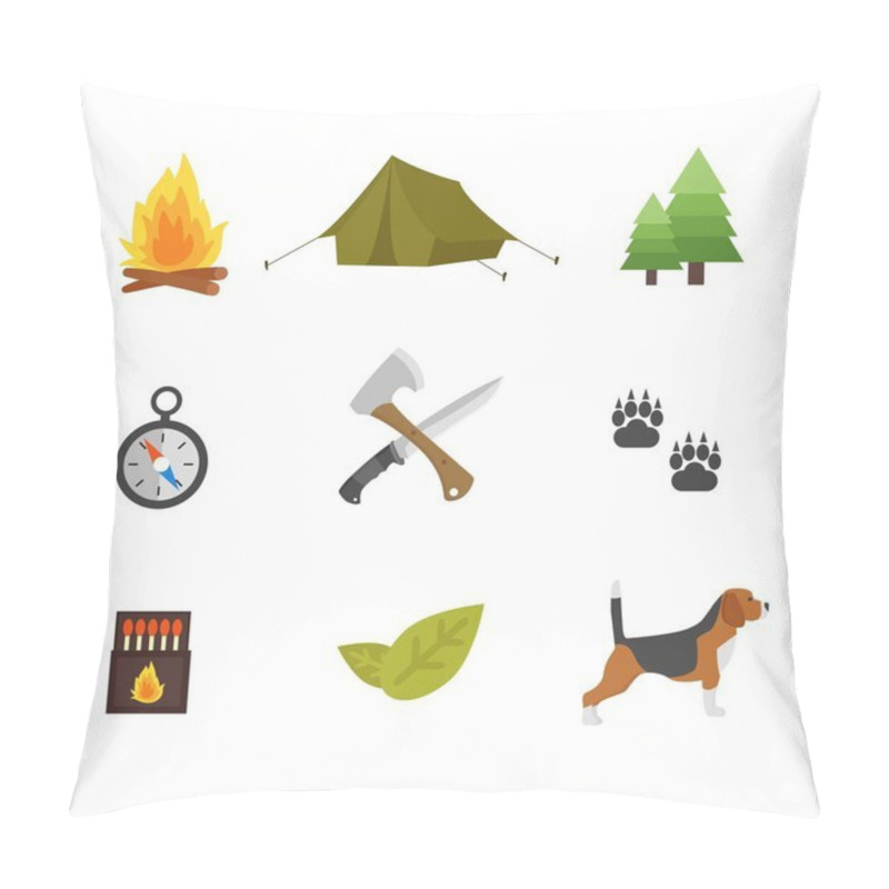 Personality  Hunting symbols vector set. pillow covers