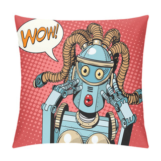 Personality  Wow Beautiful Woman Robot Pillow Covers