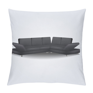 Personality  Black Sofa. Vector Illustration. Pillow Covers