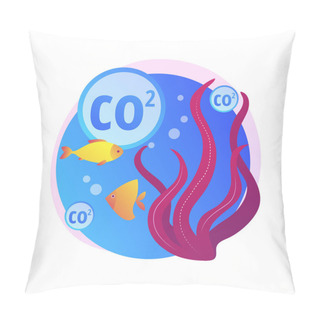Personality  Ocean Acidification Abstract Concept Vector Illustration. Environmental Change, Water Acidification, Ocean Plastic Pollution, Carbon Dioxide Absorption, Seawater Contamination Abstract Metaphor. Pillow Covers
