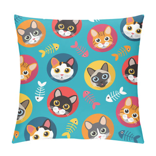 Personality  Cats And Fishbone Full Color Pillow Covers