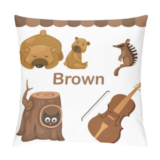 Personality  Illustration Of Isolated Color Brown Group Pillow Covers