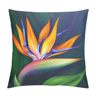 Personality  Strelitzia Bird Of Flower Pillow Covers