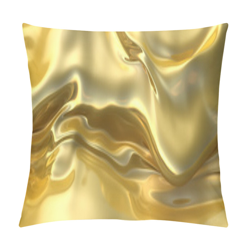 Personality  Abstract  Golden Cloth Or Liquid Metal Background. Pillow Covers