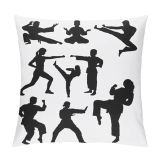 Personality  Martial Art Training Male And Female Silhouettes Pillow Covers