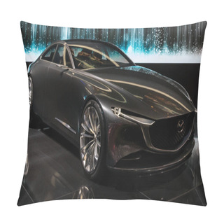 Personality  GENEVA, SWITZERLAND - MARCH 7, 2018: Mazda Vision Coupe Concept Car Showcased At The 88th Geneva International Motor Show. Pillow Covers