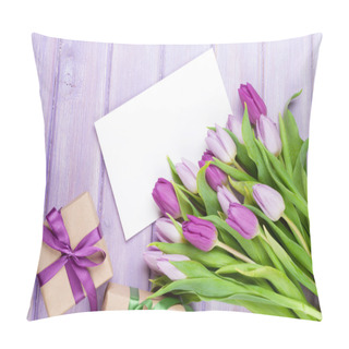 Personality  Purple Tulips Bouquet, Greeting Card Pillow Covers
