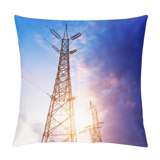 Personality  Metal High-voltage Towers Pillow Covers