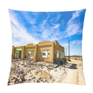 Personality  Abandoned Building In Small West Coast Town Of Port Nolloth, South Africa Pillow Covers