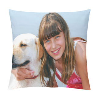 Personality  Girl Dog Portrait Pillow Covers