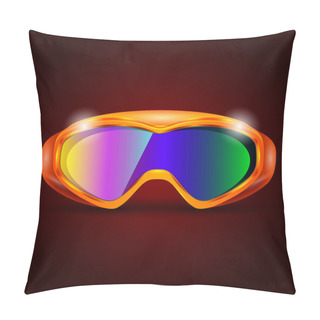 Personality  Ski Sport Goggles Vector Illustration Pillow Covers