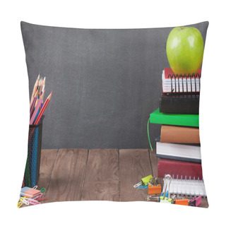 Personality  School And Office Supplies On Classroom Table Pillow Covers