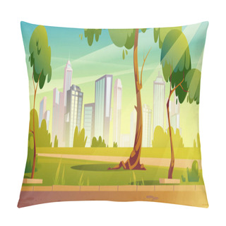 Personality  City Park, Summer Or Spring Landscape, Cityscape Pillow Covers