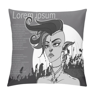 Personality  Conceptual Fantasy Character, Vector Illustration. Pillow Covers