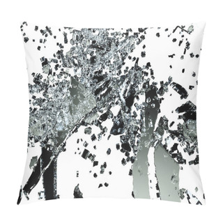 Personality  Pieces Of Shattered Or Smashed Glass On White Pillow Covers