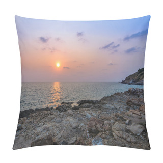 Personality  Long Exposure Shot. Sea Scape With Stone Beach At Thailand Pillow Covers