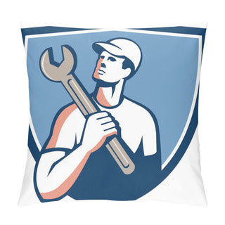Personality  Tradesman Mechanic Spanner Crest Retro Pillow Covers