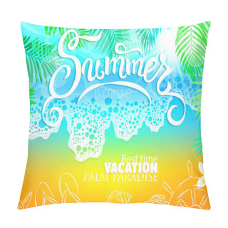 Personality  Background Sea Beach Palm Best Vacation Pillow Covers