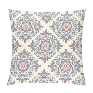 Personality  Floral And Geometrical Ornament In Pastel Tones Pillow Covers