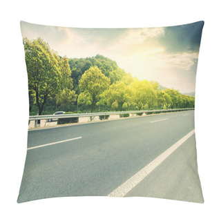 Personality  Forest Highway Road As Background Pillow Covers