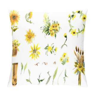 Personality  Composition Of Yellow Sunflower Pillow Covers