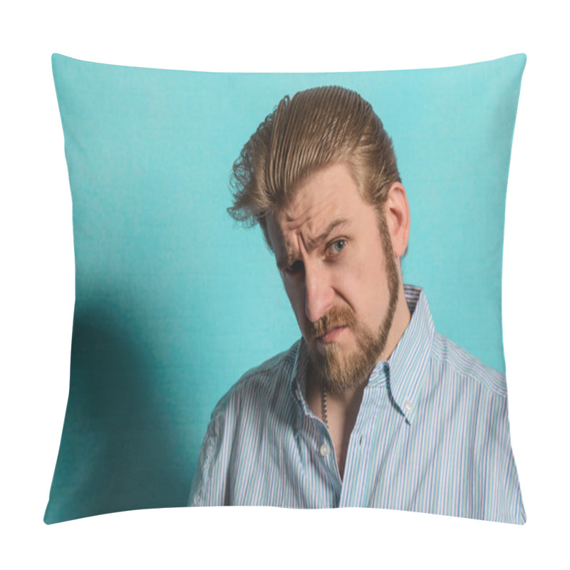 Personality  displeased rockabilly man vintage fifties style  pillow covers